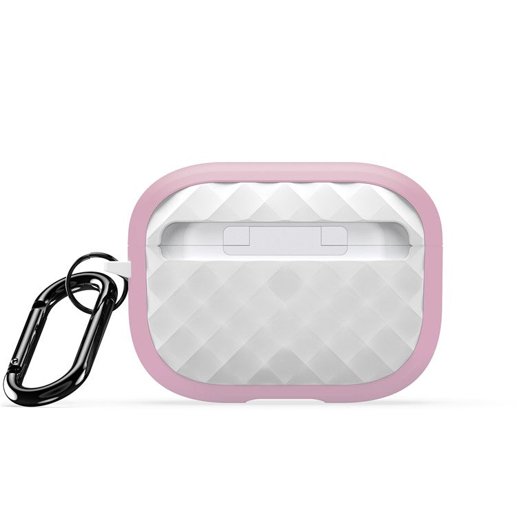 DUX DUCIS PECC Series Earbuds Box Case for Apple AirPods Pro 2 TPU+PC Earphone Cover with Carabiner - Pink+White