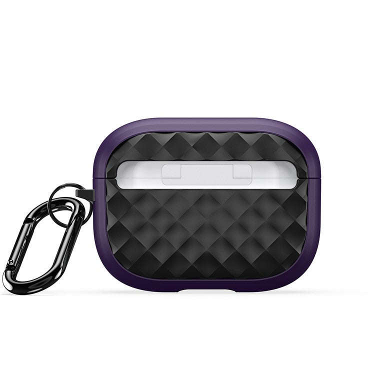 DUX DUCIS PECC Series Earbuds Box Case for Apple AirPods Pro 2 TPU+PC Earphone Cover with Carabiner - Purple+Black