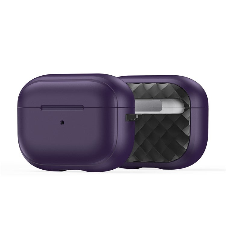 DUX DUCIS PECC Series Earbuds Box Case for Apple AirPods Pro 2 TPU+PC Earphone Cover with Carabiner - Purple+Black