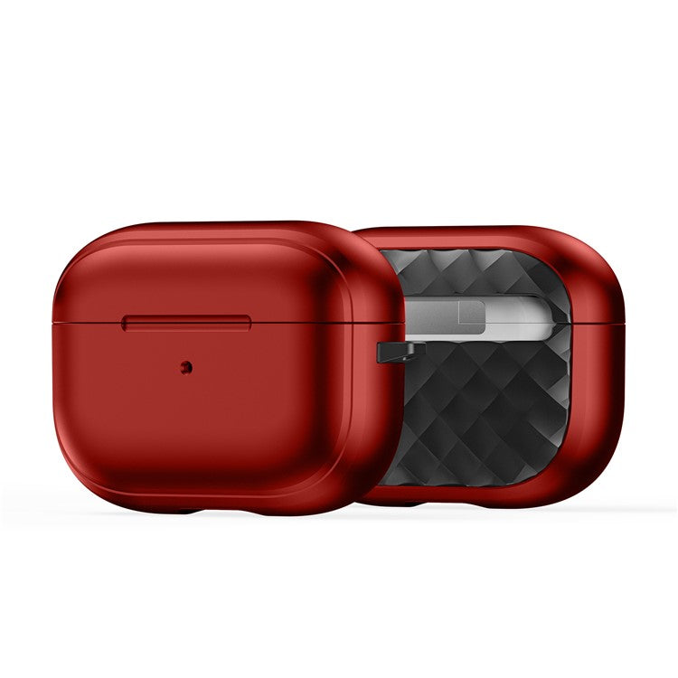 DUX DUCIS PECC Series Earbuds Box Case for Apple AirPods Pro 2 TPU+PC Earphone Cover with Carabiner - Red+Black