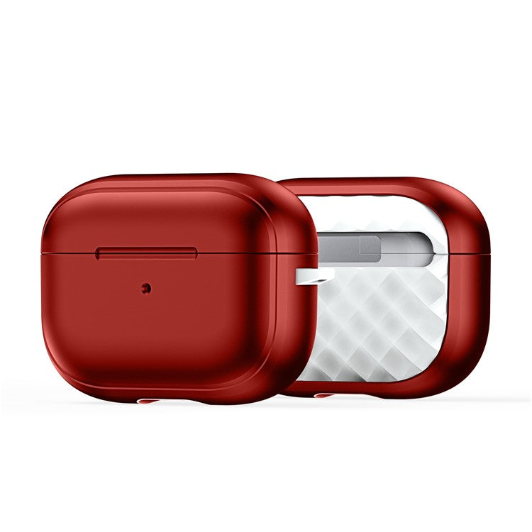 DUX DUCIS PECC Series Earbuds Box Case for Apple AirPods Pro 2 TPU+PC Earphone Cover with Carabiner - Red+White