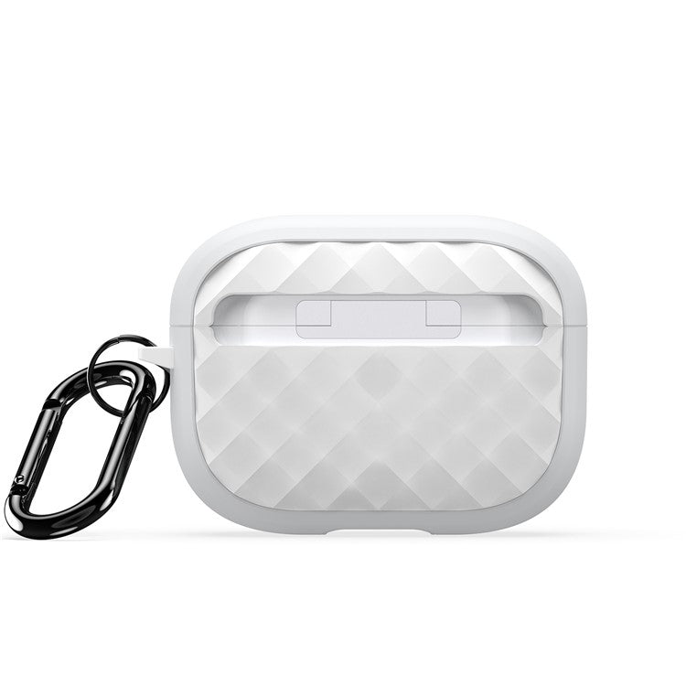 DUX DUCIS PECC Series Earbuds Box Case for Apple AirPods Pro 2 TPU+PC Earphone Cover with Carabiner - White+White