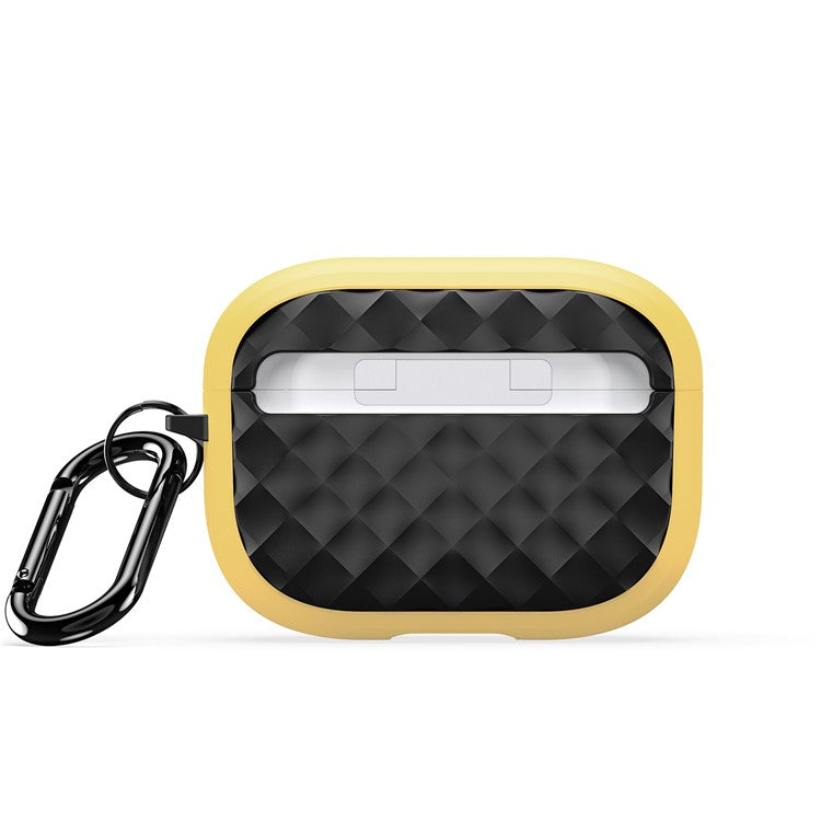 DUX DUCIS PECC Series Earbuds Box Case for Apple AirPods Pro 2 TPU+PC Earphone Cover with Carabiner - Yellow+Black