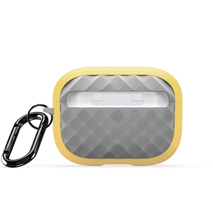 DUX DUCIS PECC Series Earbuds Box Case for Apple AirPods Pro 2 TPU+PC Earphone Cover with Carabiner - Yellow+Grey