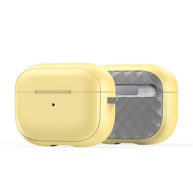 DUX DUCIS PECC Series Earbuds Box Case for Apple AirPods Pro 2 TPU+PC Earphone Cover with Carabiner - Yellow+Grey