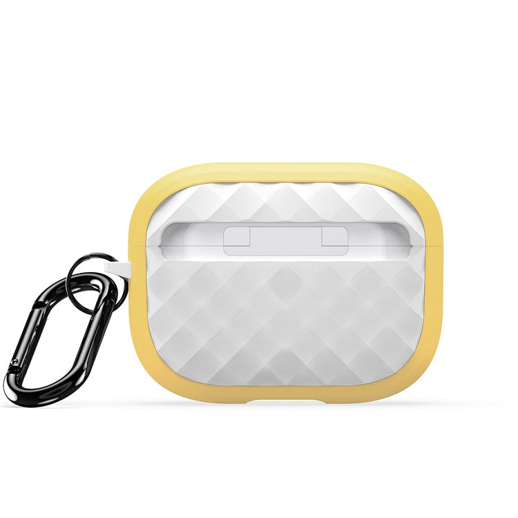 DUX DUCIS PECC Series Earbuds Box Case for Apple AirPods Pro 2 TPU+PC Earphone Cover with Carabiner - Yellow+White