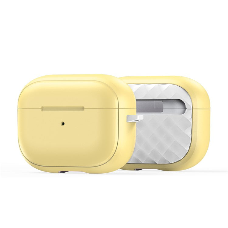 DUX DUCIS PECC Series Earbuds Box Case for Apple AirPods Pro 2 TPU+PC Earphone Cover with Carabiner - Yellow+White