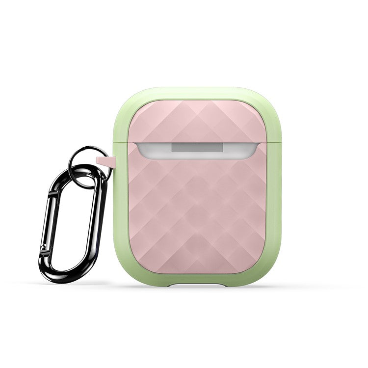 DUX DUCIS PECC Series for Apple AirPods with Charging Case (2016) / (2019) / AirPods with Wireless Charging Case (2019) Earbuds Cover - Green+Pink