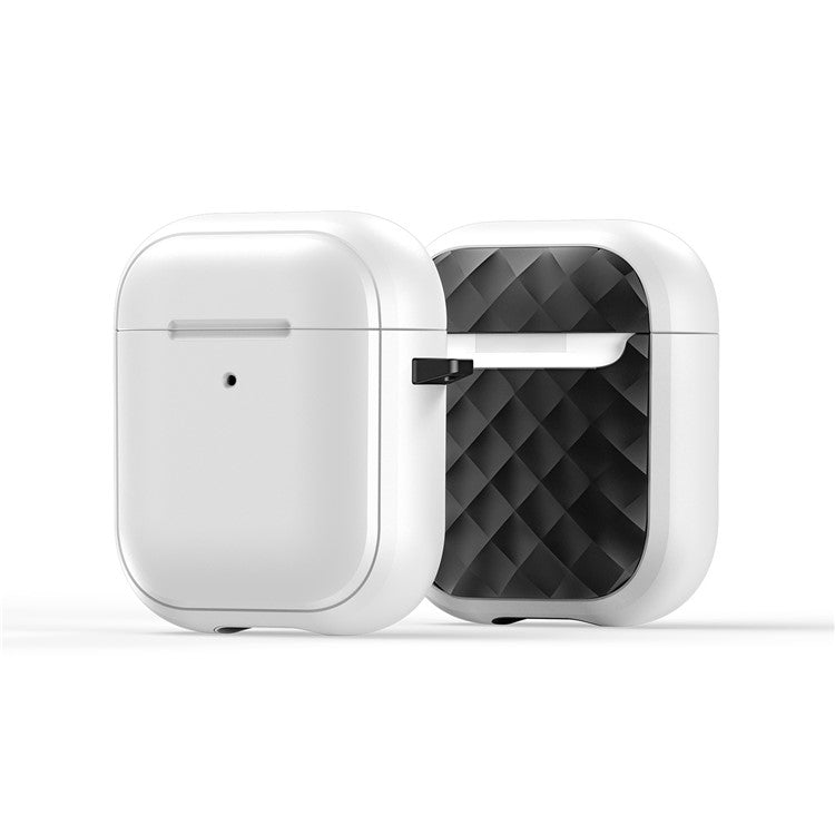 DUX DUCIS PECC Series for Apple AirPods with Charging Case (2016) / (2019) / AirPods with Wireless Charging Case (2019) Earbuds Cover - White+Black