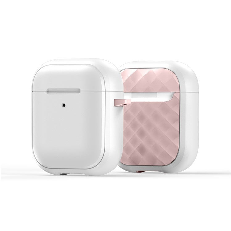 DUX DUCIS PECC Series for Apple AirPods with Charging Case (2016) / (2019) / AirPods with Wireless Charging Case (2019) Earbuds Cover - White+Pink