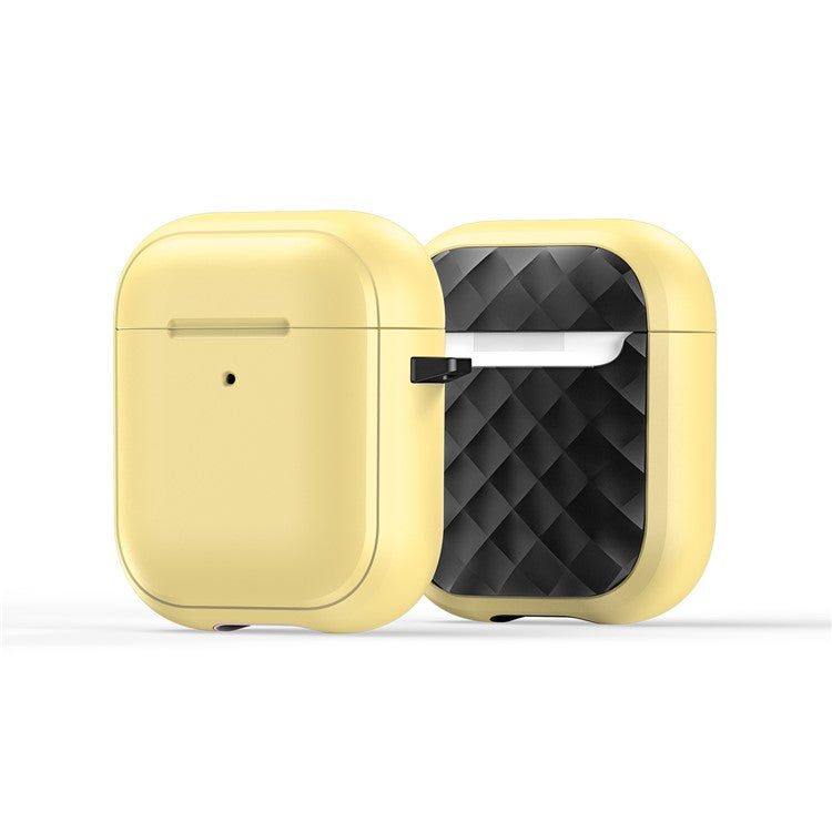 DUX DUCIS PECC Series for Apple AirPods with Charging Case (2016) / (2019) / AirPods with Wireless Charging Case (2019) Earbuds Cover - Yellow+Black