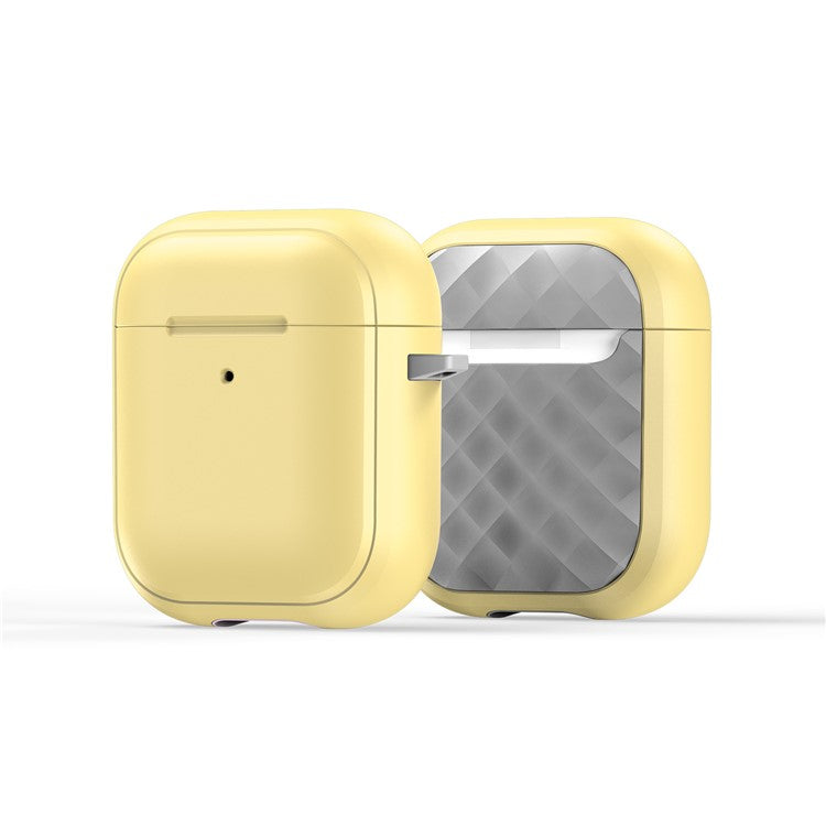 DUX DUCIS PECC Series for Apple AirPods with Charging Case (2016) / (2019) / AirPods with Wireless Charging Case (2019) Earbuds Cover - Yellow+Grey