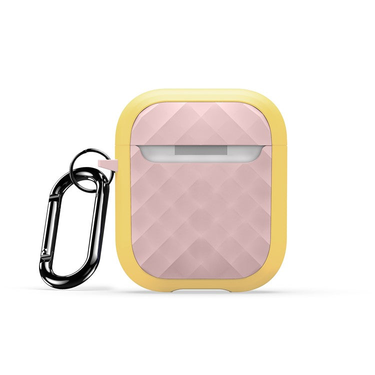 DUX DUCIS PECC Series for Apple AirPods with Charging Case (2016) / (2019) / AirPods with Wireless Charging Case (2019) Earbuds Cover - Yellow+Pink