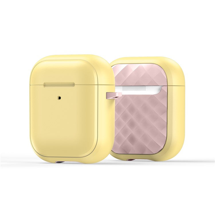 DUX DUCIS PECC Series for Apple AirPods with Charging Case (2016) / (2019) / AirPods with Wireless Charging Case (2019) Earbuds Cover - Yellow+Pink