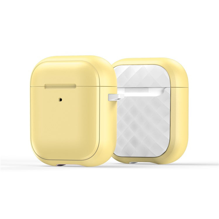 DUX DUCIS PECC Series for Apple AirPods with Charging Case (2016) / (2019) / AirPods with Wireless Charging Case (2019) Earbuds Cover - Yellow+White