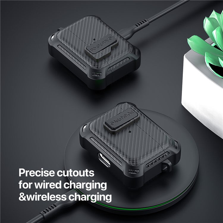 DUX DUCIS PECI Series for Apple AirPods with Charging Case (2016) / (2019) / AirPods with Wireless Charging Case (2019) Cover Woven Texture - Black