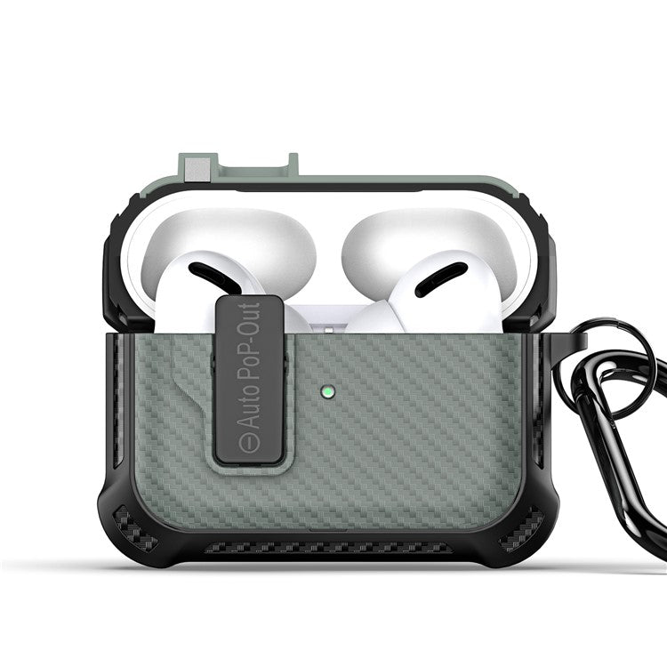 DUX DUCIS PECI Series For Apple AirPods Pro Earphone Cover Woven Texture PC+TPU Protection Case - Army Green