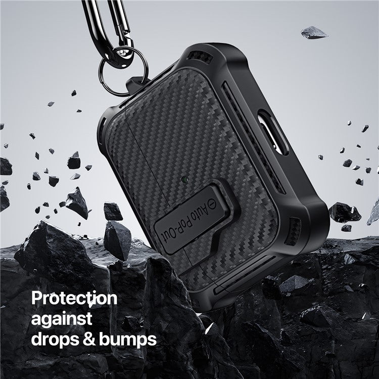 DUX DUCIS PECI Series For Apple AirPods Pro 2 Protective Case Woven Texture Portable Storage Cover - Black