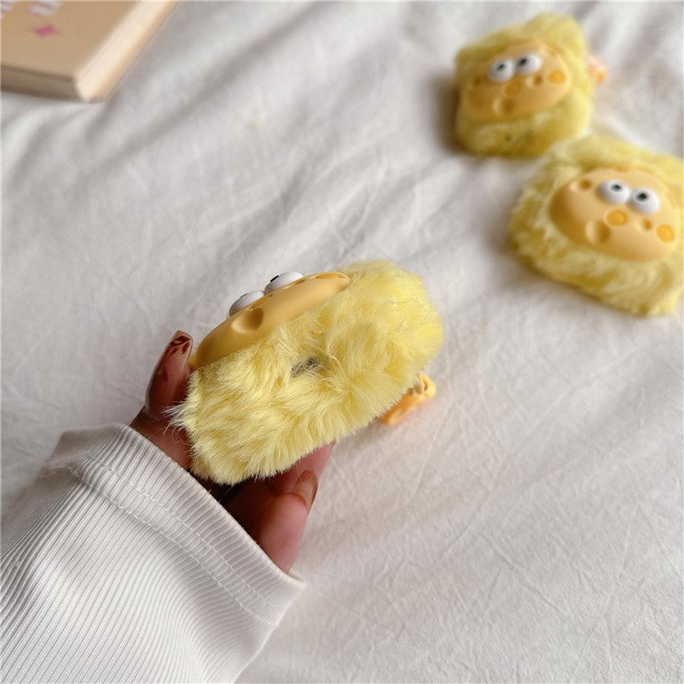 Cute Cheese Plush Cover for Apple AirPods with Charging Case (2016)  /  (2019)  /  AirPods with Wireless Charging Case (2019) Earphone Case