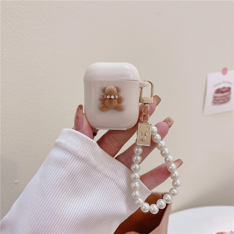 TPU Cover for Apple AirPods with Charging Case (2016) / (2019) / AirPods with Wireless Charging Case (2019) Cute Bear Earphone Case - Little Bear