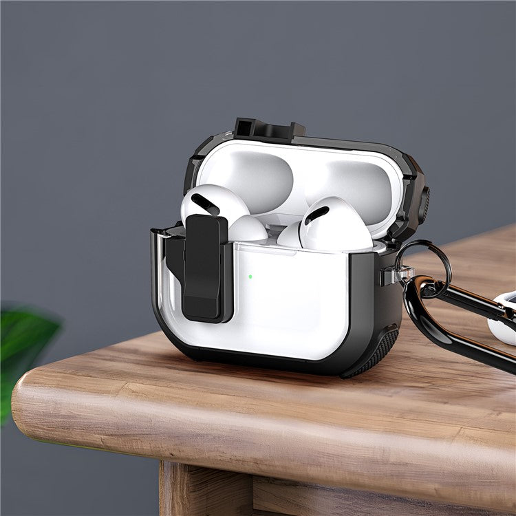 DUX DUCIS PECN Series for Apple AirPods 3 Earphone Case PC+TPU Protective Cover with Hook - White+Black