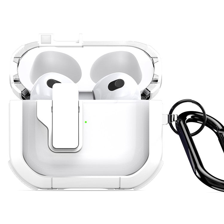 DUX DUCIS PECN Series for Apple AirPods 3 Earphone Case PC+TPU Protective Cover with Hook - White+White