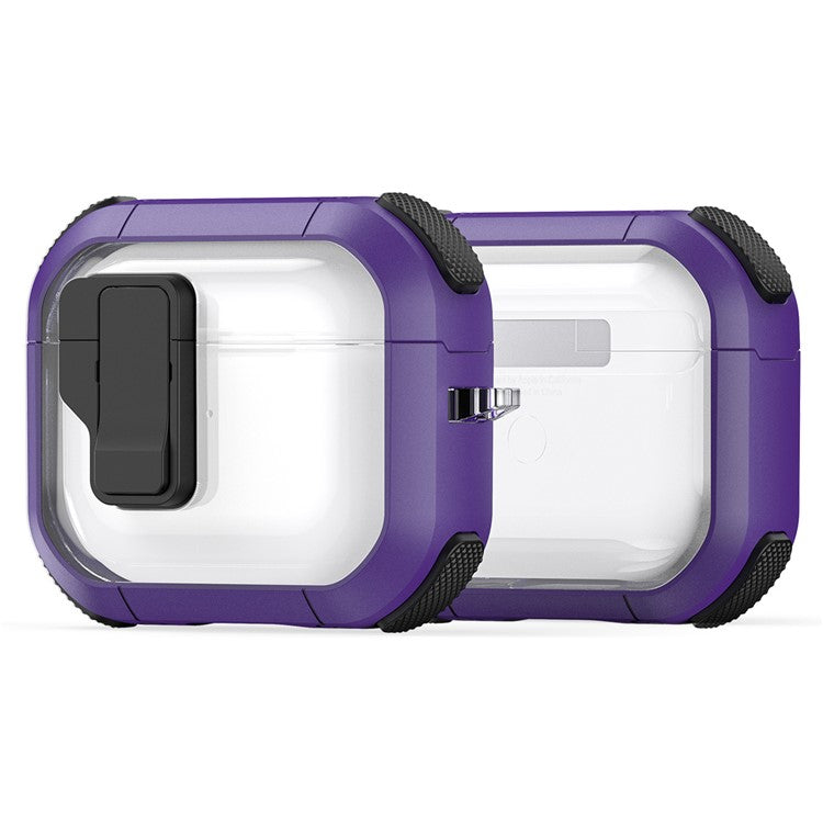 DUX DUCIS PECN Series for Apple AirPods 3 Earphone Case PC+TPU Protective Cover with Hook - Purple+Black