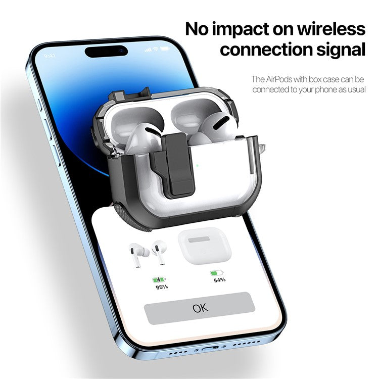 DUX DUCIS PECN Series for Apple AirPods with Wireless Charging Case (2019) / AirPods with Charging Case (2019) / (2016) Earphone Cover - Black+Black