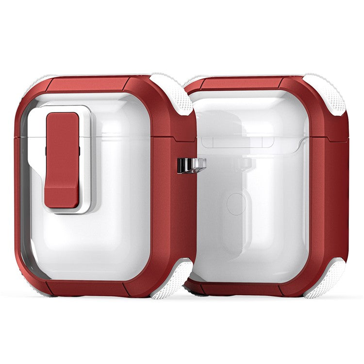 DUX DUCIS PECN Series for Apple AirPods with Wireless Charging Case (2019) / AirPods with Charging Case (2019) / (2016) Earphone Cover - Red+White