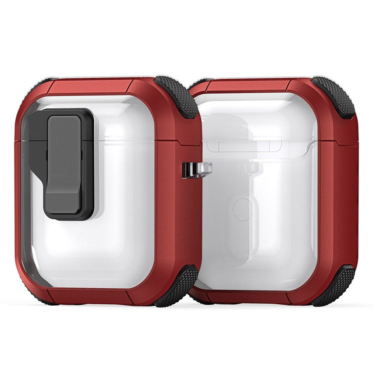 DUX DUCIS PECN Series for Apple AirPods with Wireless Charging Case (2019) / AirPods with Charging Case (2019) / (2016) Earphone Cover - Red+Black