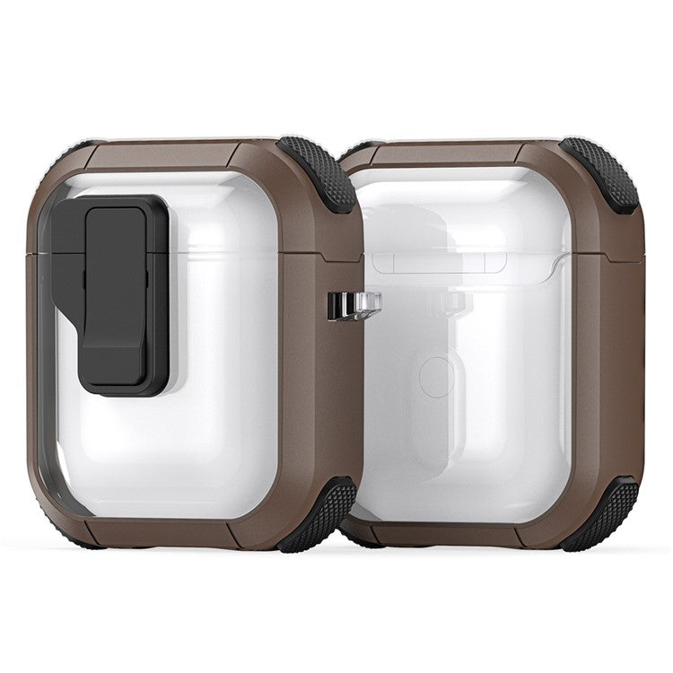 DUX DUCIS PECN Series for Apple AirPods with Wireless Charging Case (2019) / AirPods with Charging Case (2019) / (2016) Earphone Cover - Khaki+Black