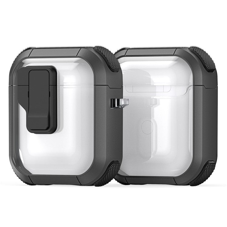 DUX DUCIS PECN Series for Apple AirPods with Wireless Charging Case (2019) / AirPods with Charging Case (2019) / (2016) Earphone Cover - Grey+Black