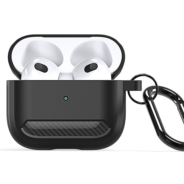 DUX DUCIS PECB Series for Apple AirPods 3 TPU Earphone Case Anti-drop Cover with Hook - Black