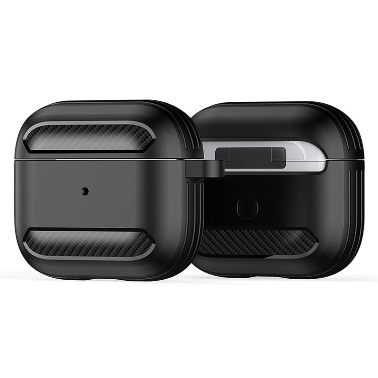 DUX DUCIS PECB Series for Apple AirPods 3 TPU Earphone Case Anti-drop Cover with Hook - Black