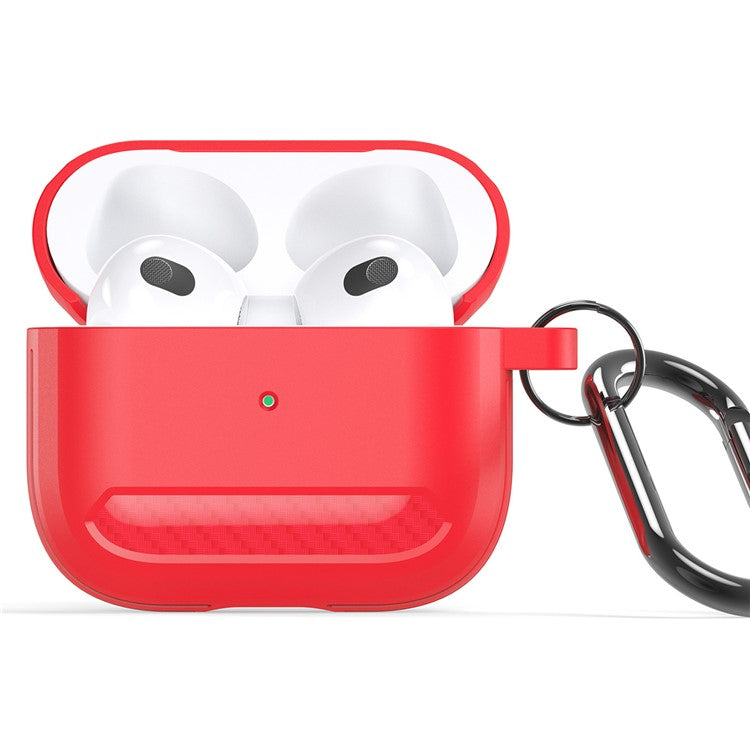 DUX DUCIS PECB Series for Apple AirPods 3 TPU Earphone Case Anti-drop Cover with Hook - Red