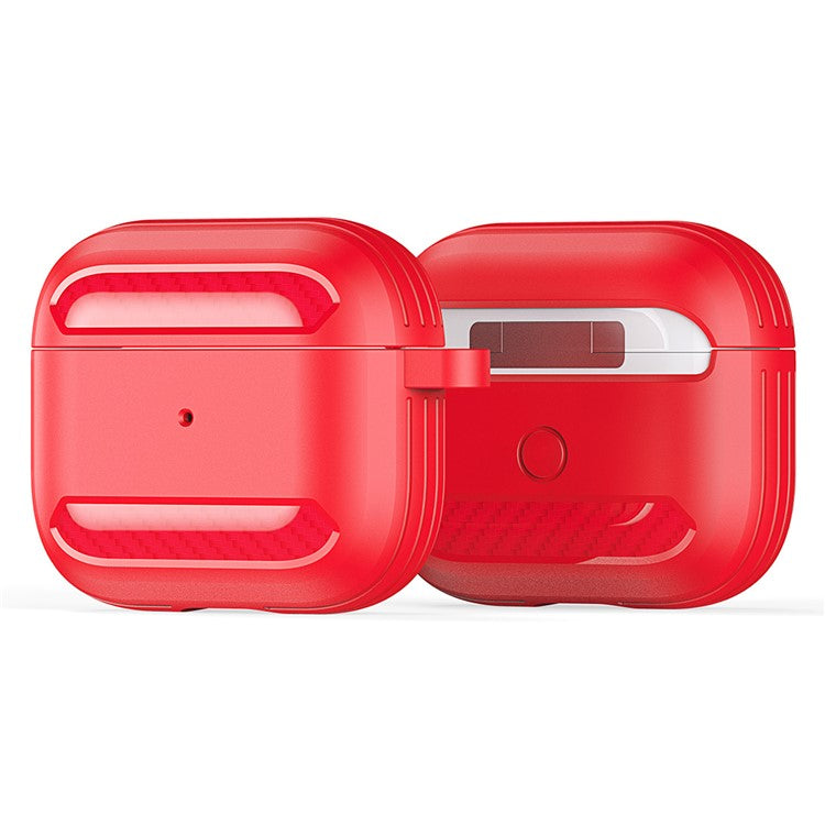 DUX DUCIS PECB Series for Apple AirPods 3 TPU Earphone Case Anti-drop Cover with Hook - Red