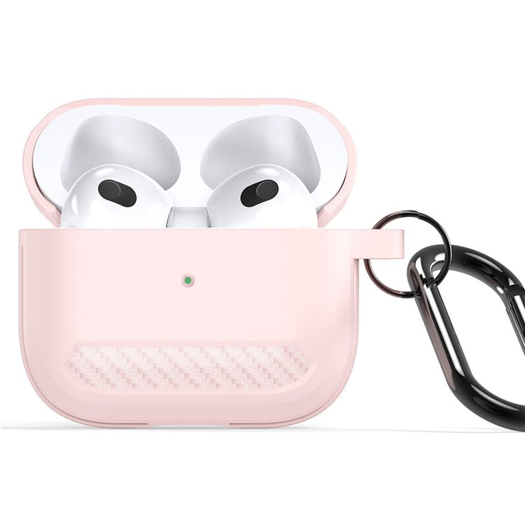 DUX DUCIS PECB Series for Apple AirPods 3 TPU Earphone Case Anti-drop Cover with Hook - Pink