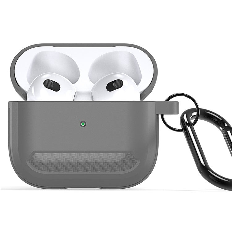 DUX DUCIS PECB Series for Apple AirPods 3 TPU Earphone Case Anti-drop Cover with Hook - Grey