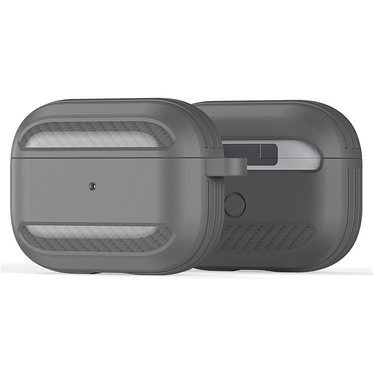 DUX DUCIS PECB Series for Apple AirPods Pro 2 TPU Case Bluetooth Earphone Cover with Hook - Grey