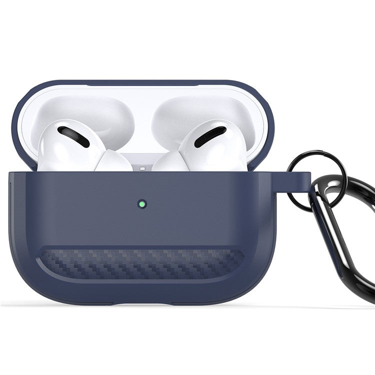 DUX DUCIS PECB Series for Apple AirPods Pro 2 TPU Case Bluetooth Earphone Cover with Hook - Navy Blue