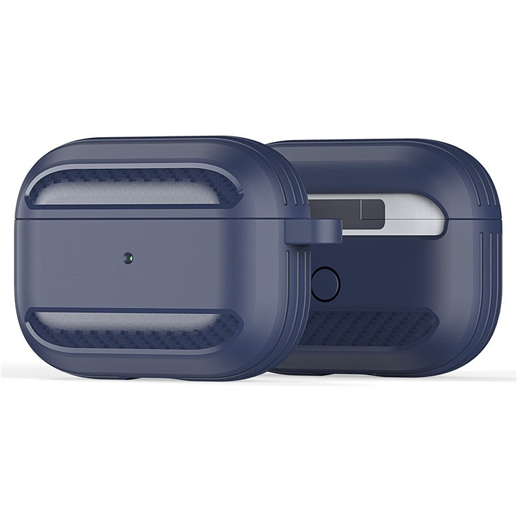 DUX DUCIS PECB Series for Apple AirPods Pro 2 TPU Case Bluetooth Earphone Cover with Hook - Navy Blue