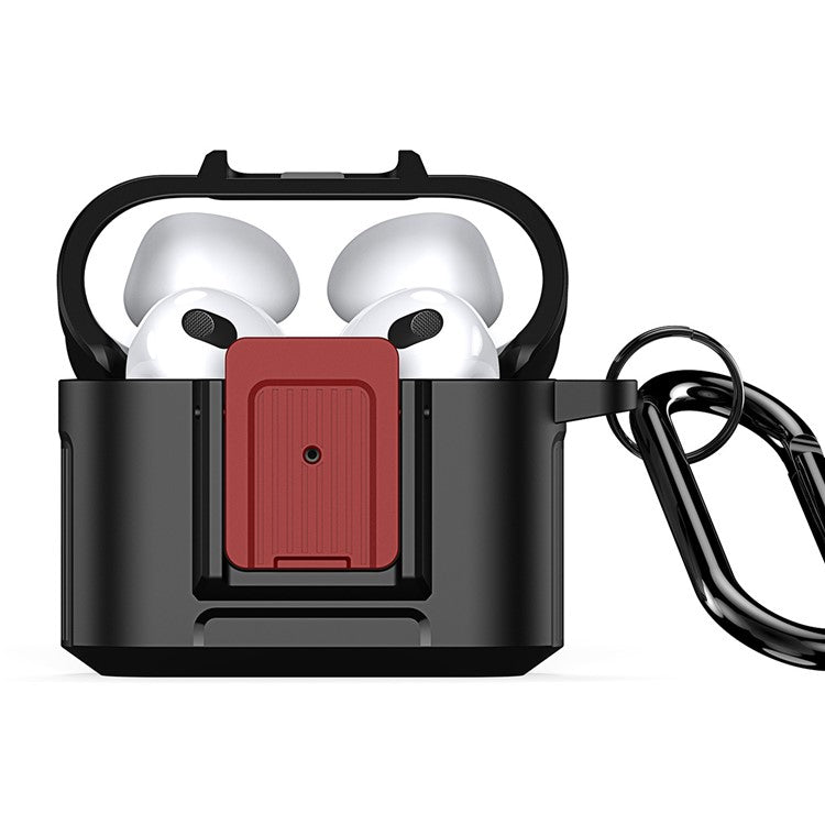 DUX DUCIS PECH Series for Apple AirPods 3 Protective Case Dust-proof Shell with Keychain - Black  /  Red