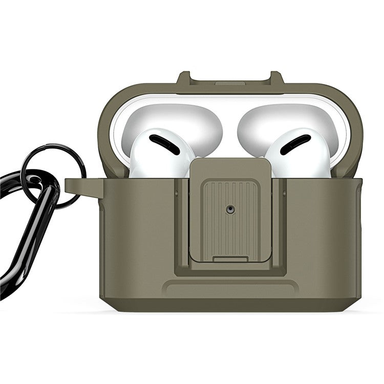 DUX DUCIS PECH Series for Apple AirPods Pro 2 Protective Case Armor Earphone Cover with Keychain - Army Green