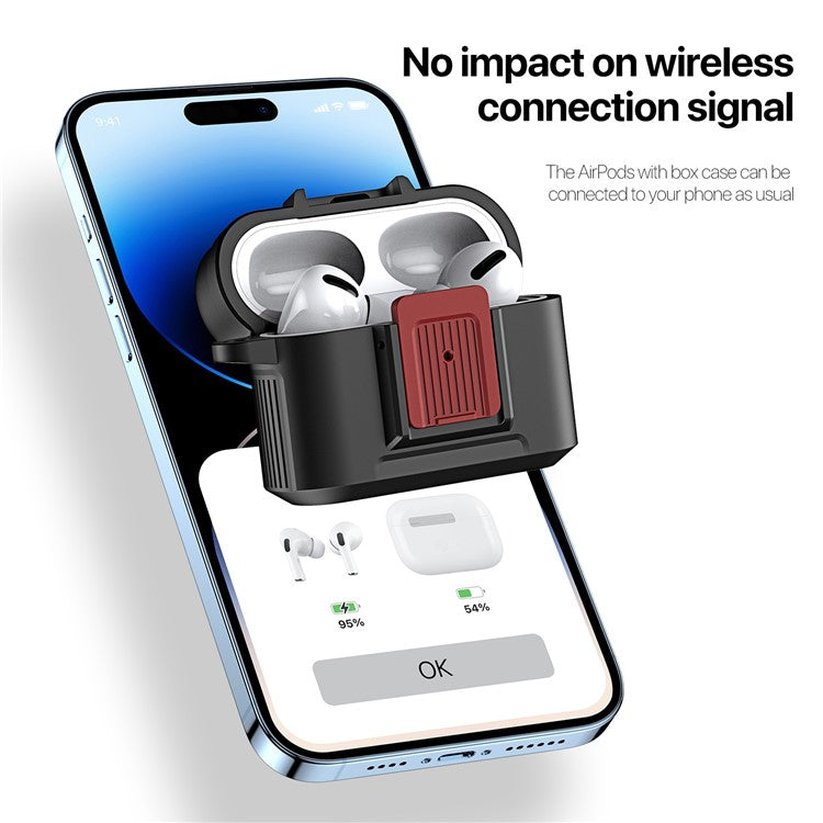 DUX DUCIS PECH Series for Apple AirPods Pro 2 Protective Case Armor Earphone Cover with Keychain - Sapphire