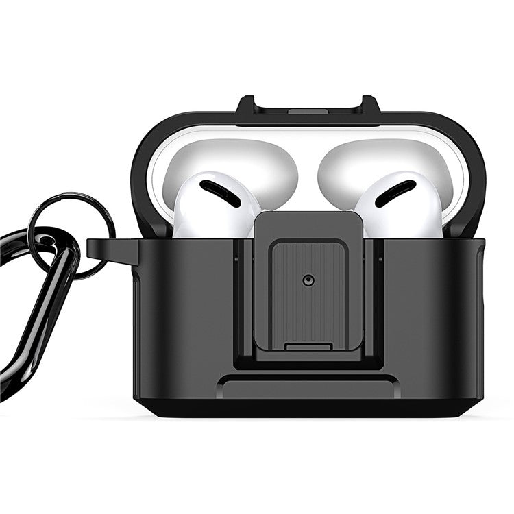 DUX DUCIS PECH Series for Apple AirPods Pro Case PC+TPU Earphone Cover with Hook - Black