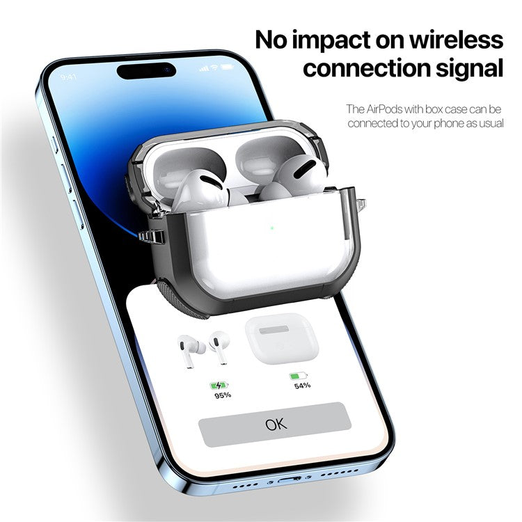 DUX DUCIS PECD Series for Apple AirPods Pro 2 Earphones Case Shockproof Protection Cover with Keychain - White