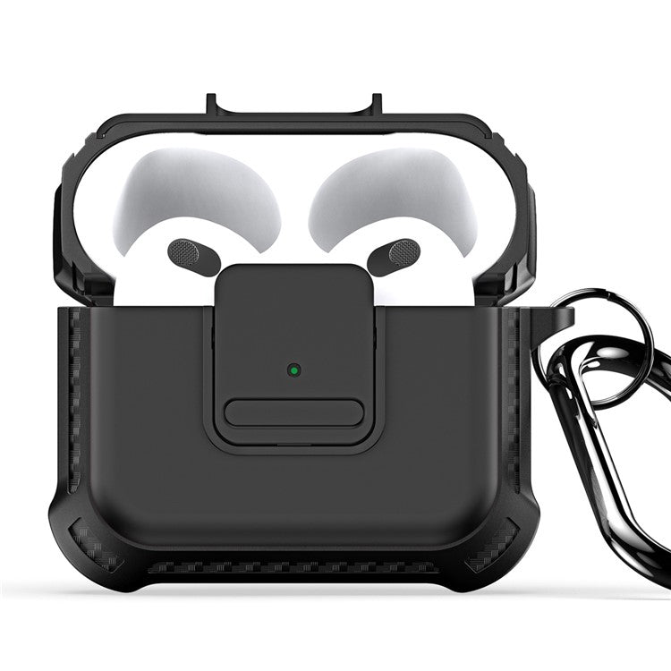 DUX DUCIS PECG Series for Apple AirPods 3 Protective Carrying Case Earbuds Cover with Keychain - Black