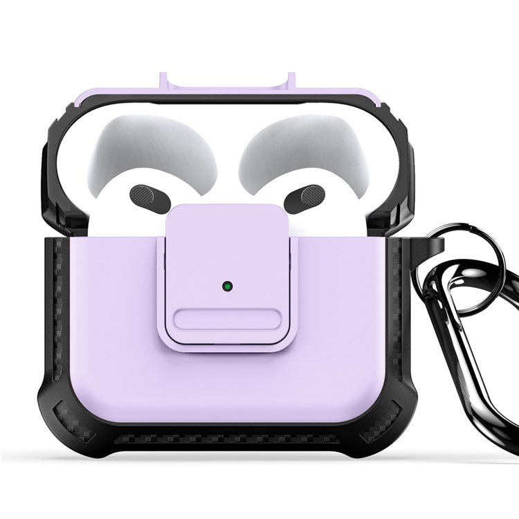 DUX DUCIS PECG Series for Apple AirPods 3 Protective Carrying Case Earbuds Cover with Keychain - Purple