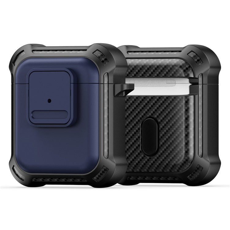 DUX DUCIS PECG Series for Apple AirPods with Charging Case (2016) / (2019) / AirPods with Wireless Charging Case (2019) Earbuds Cover - Navy Blue