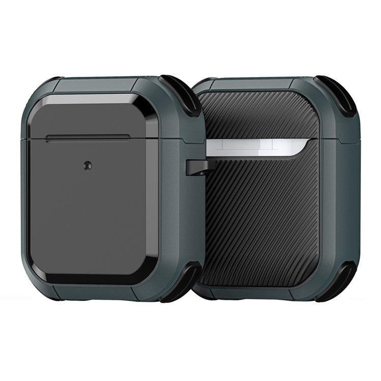 DUX DUCIS PECA Series for Apple AirPods with Charging Case (2016) / (2019) / AirPods with Wireless Charging Case (2019) Shockproof Cover - Blackish Green